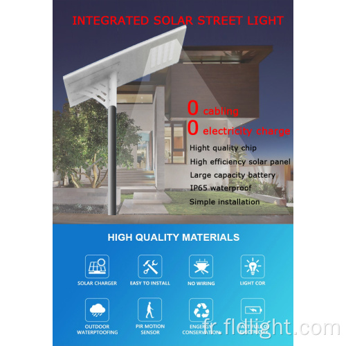 Réverbère solaire LED durable à économie d&#39;énergie étanche